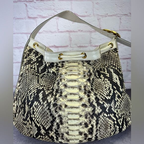 RARE Gucci Interlocking Icon Gg Exotic Python Snakeskin Large Hobo Bag - Picture 3 of 14